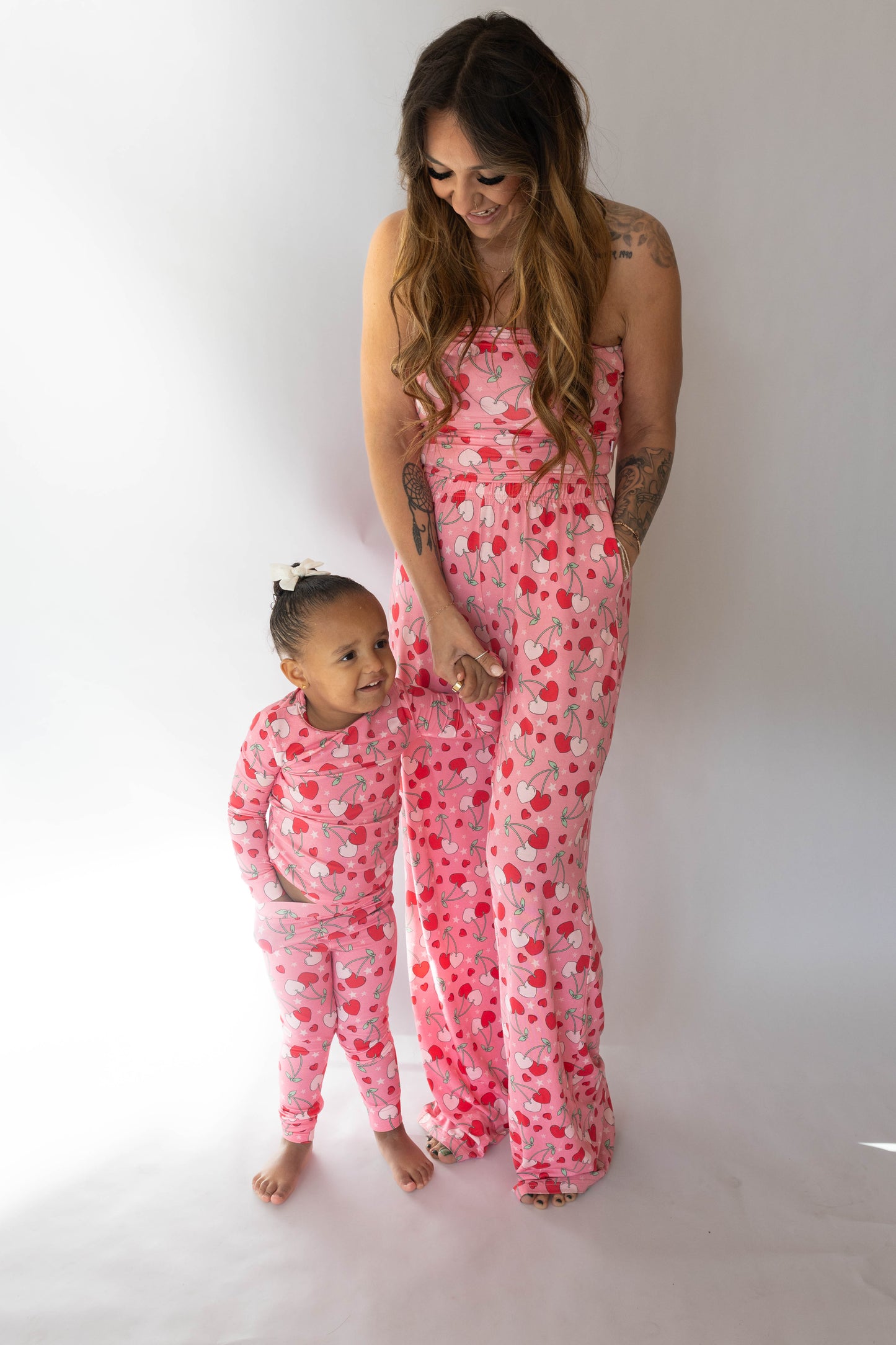 'Not like a Regular Mom' Women's Cherry Hearts Set