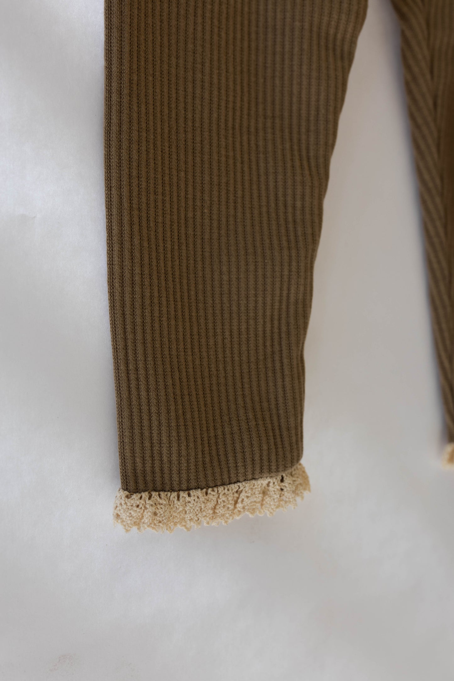 Cream Ribbed leggings