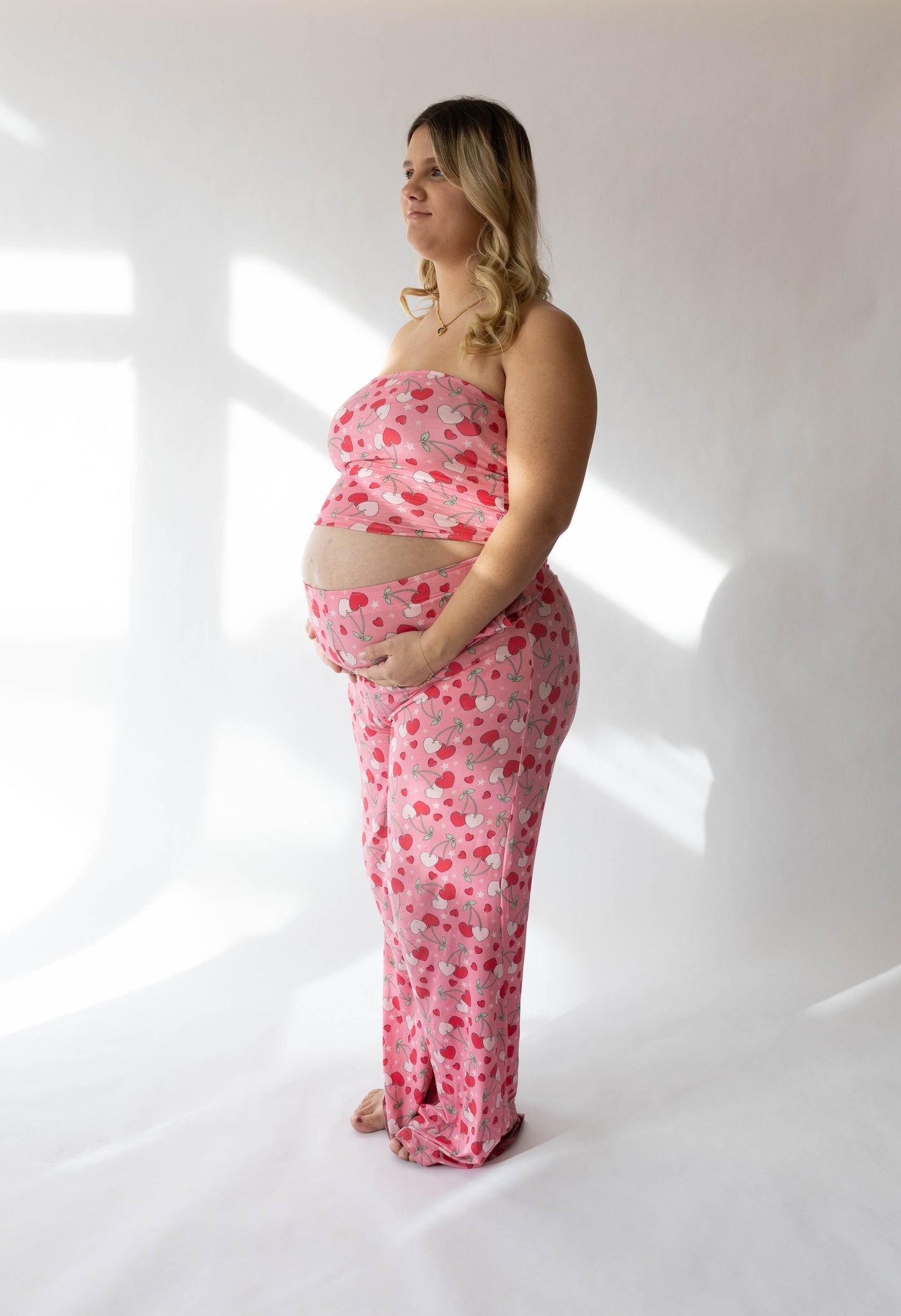 'Not like a Regular Mom' Women's Cherry Hearts Set