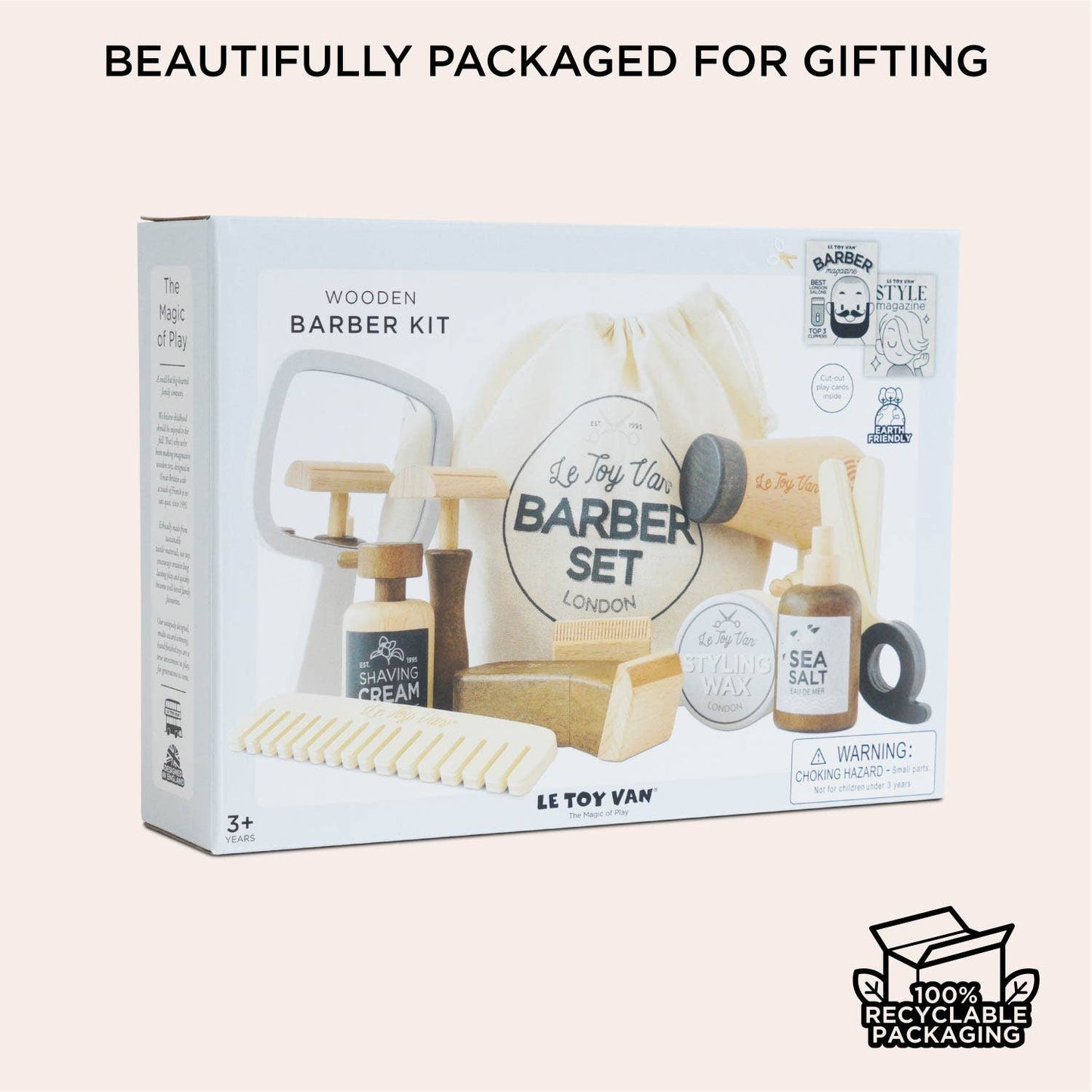 Wooden Barber Kit