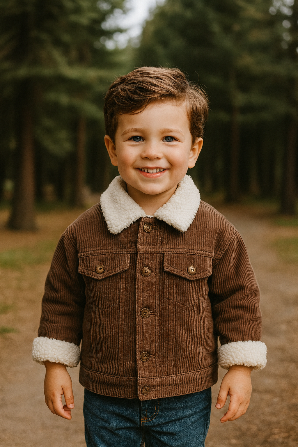 Brown Curdoroy Lined Jacket