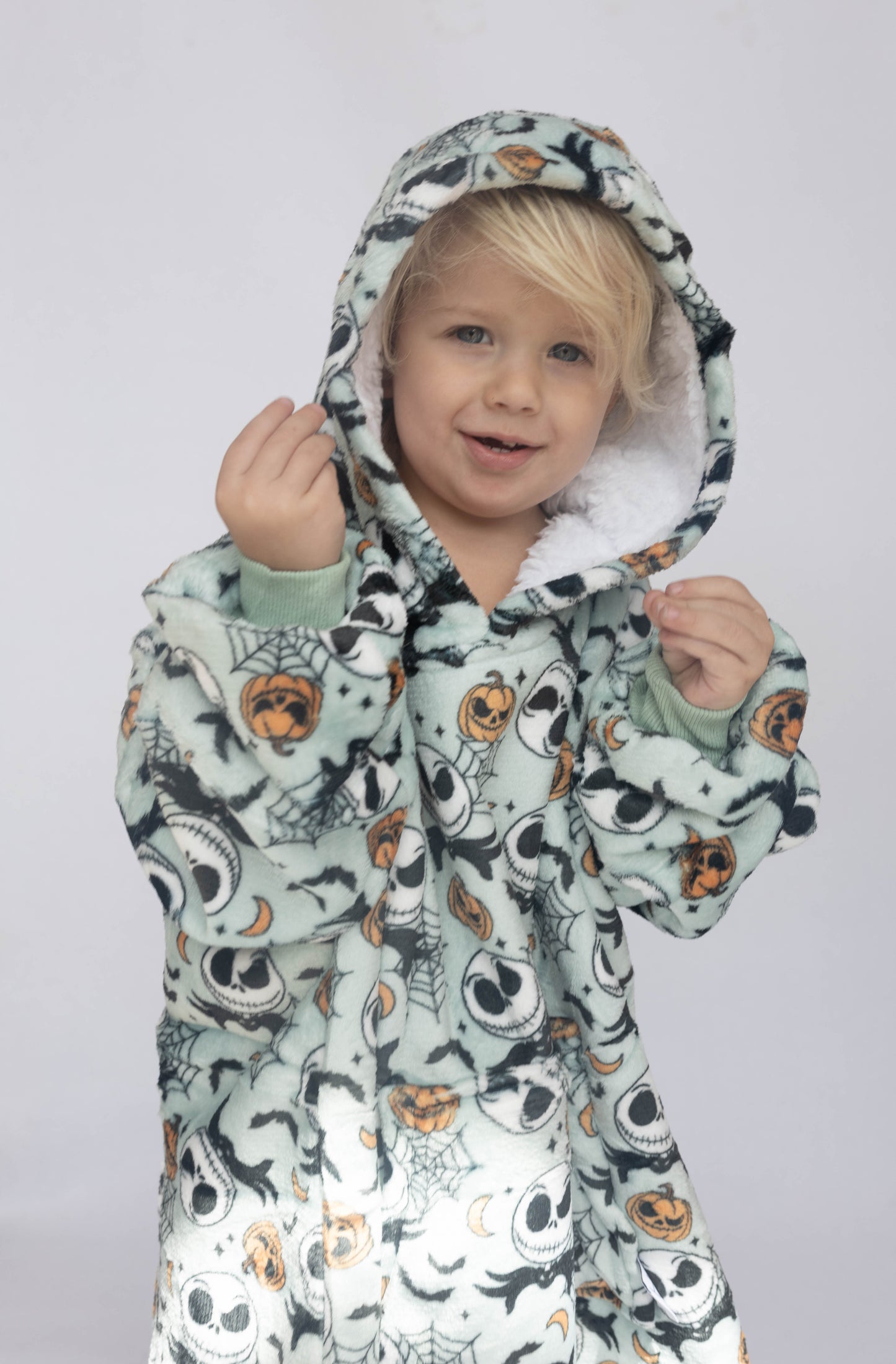 Jack Skellington Sherpa Lined Hoodie Blanket