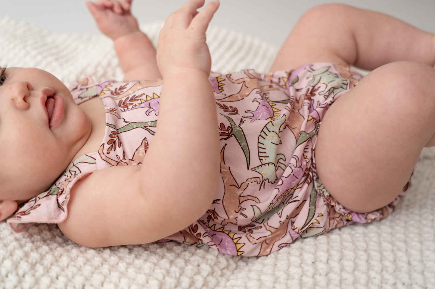 Pink Dino Bubble Romper