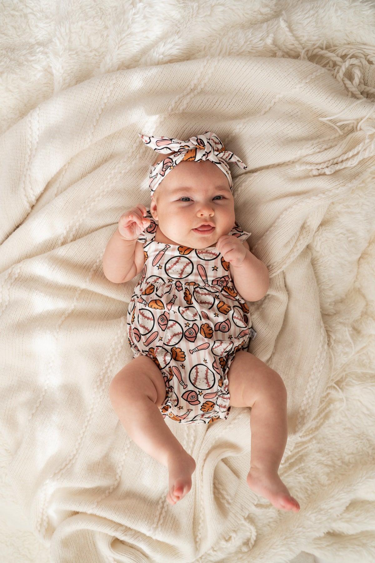 Pink Baseball Bubble Romper