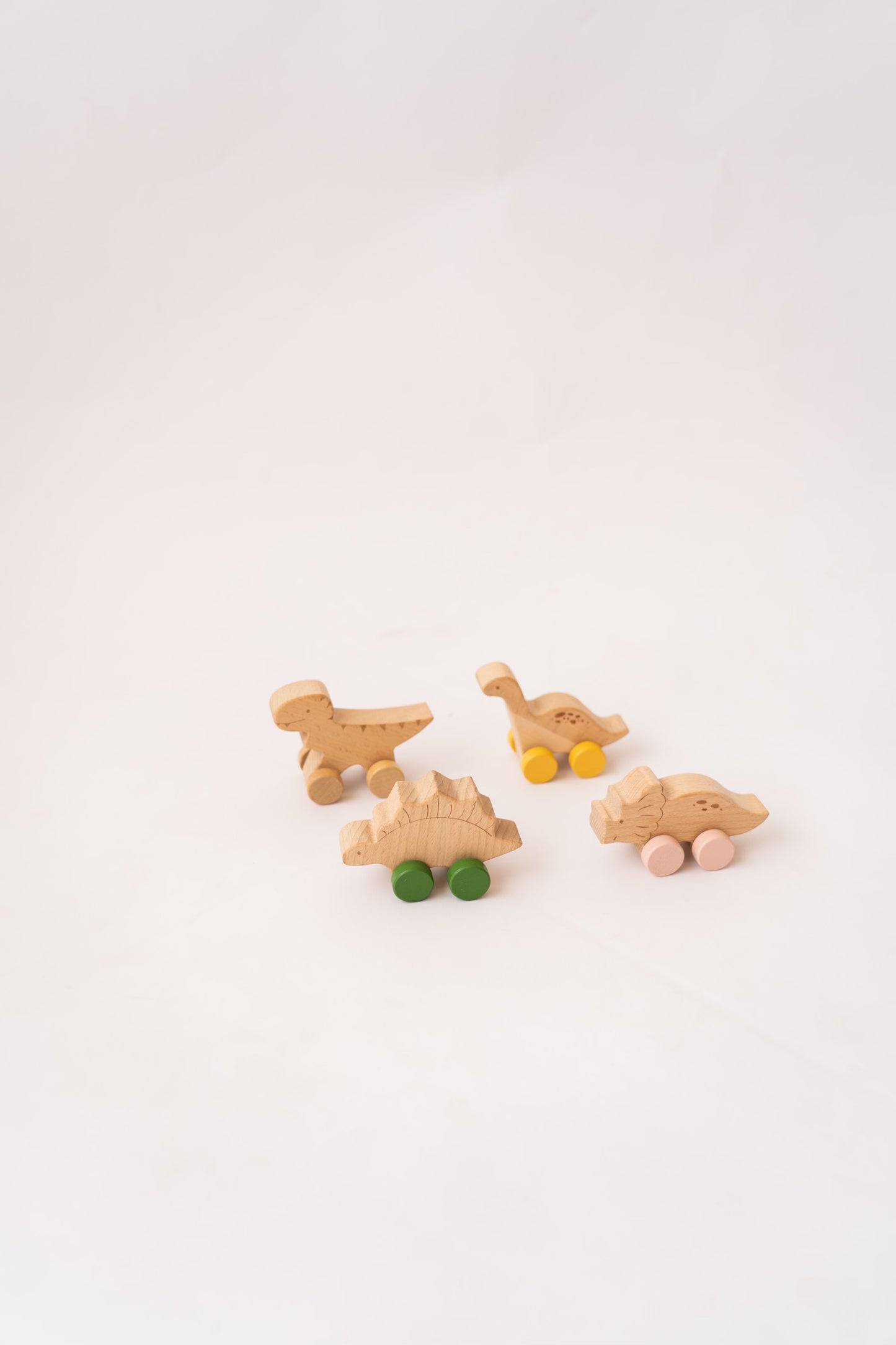 Wooden Dinosaurs on Wheels
