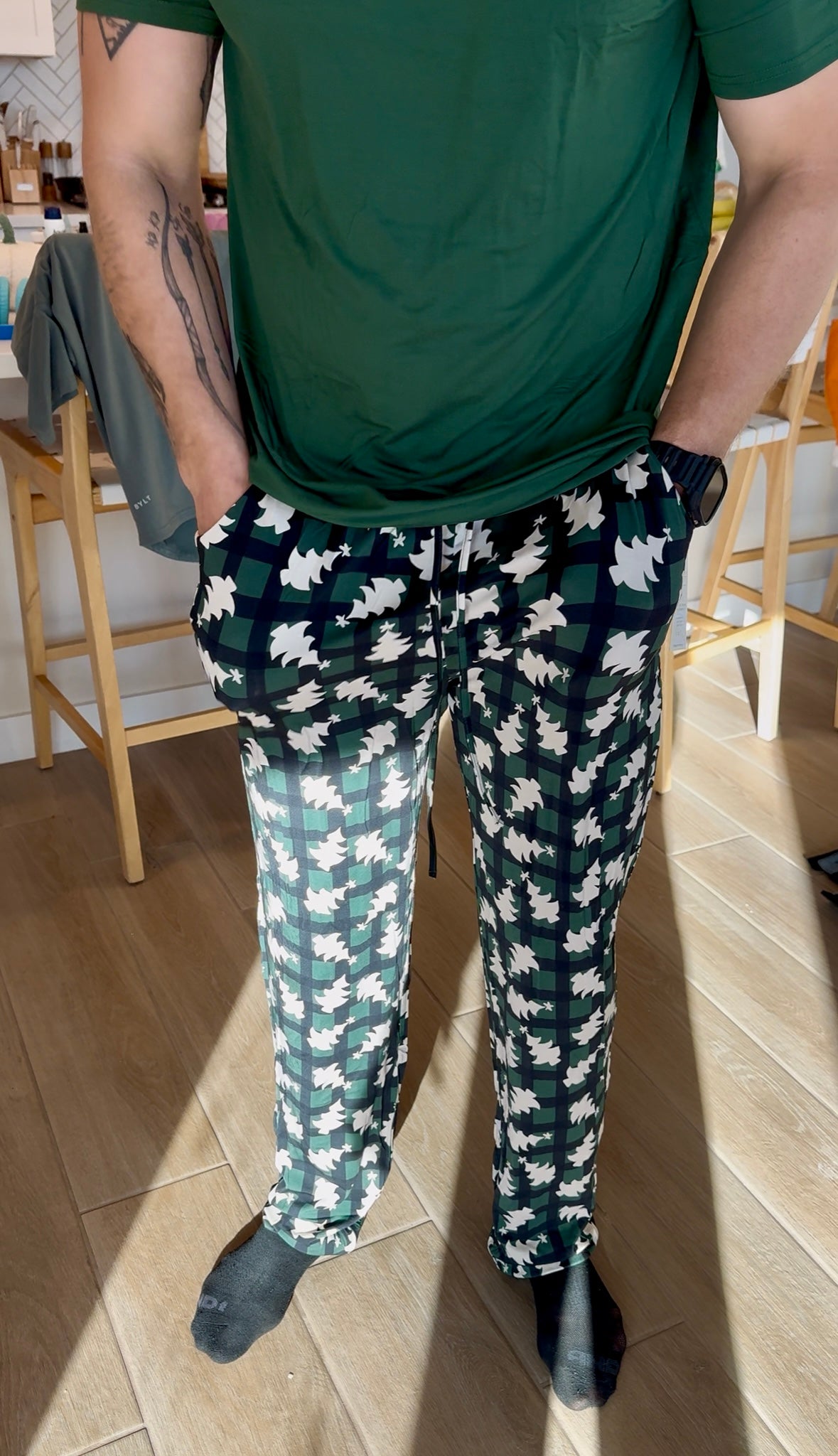 Men’s Holiday Plaid Trees PJ's