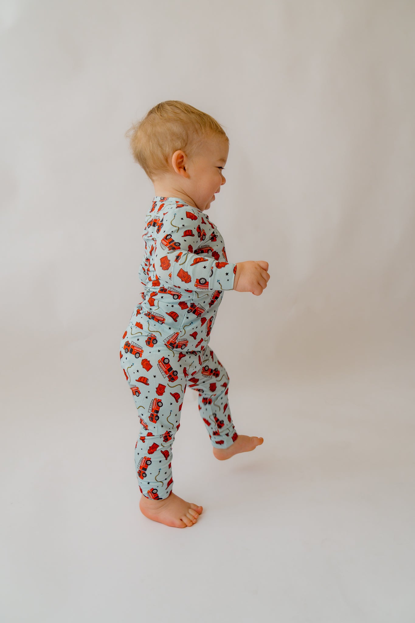 Blue Fire Trucks 2 piece PJ's