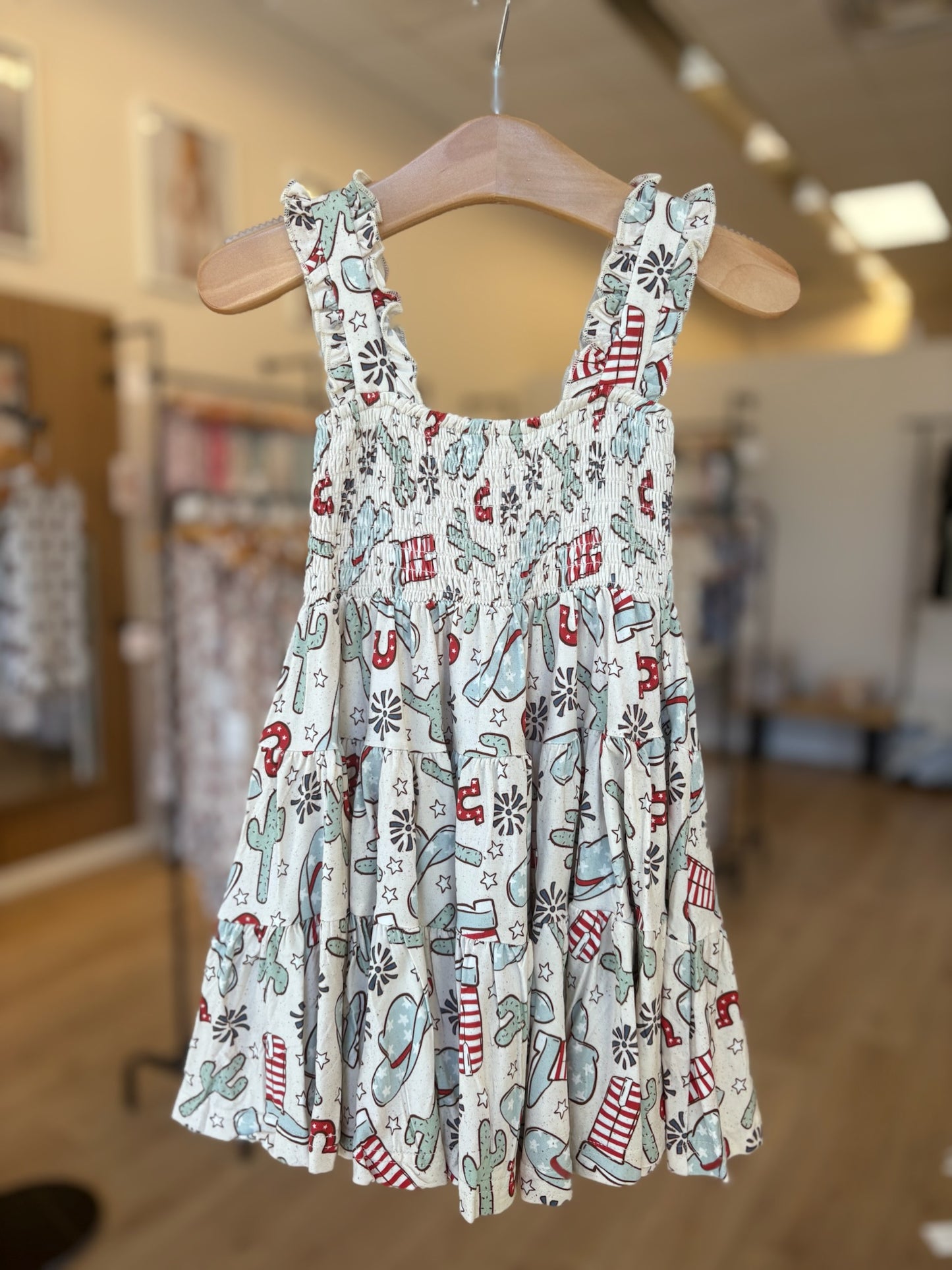 American Rodeo Shirred Dress
