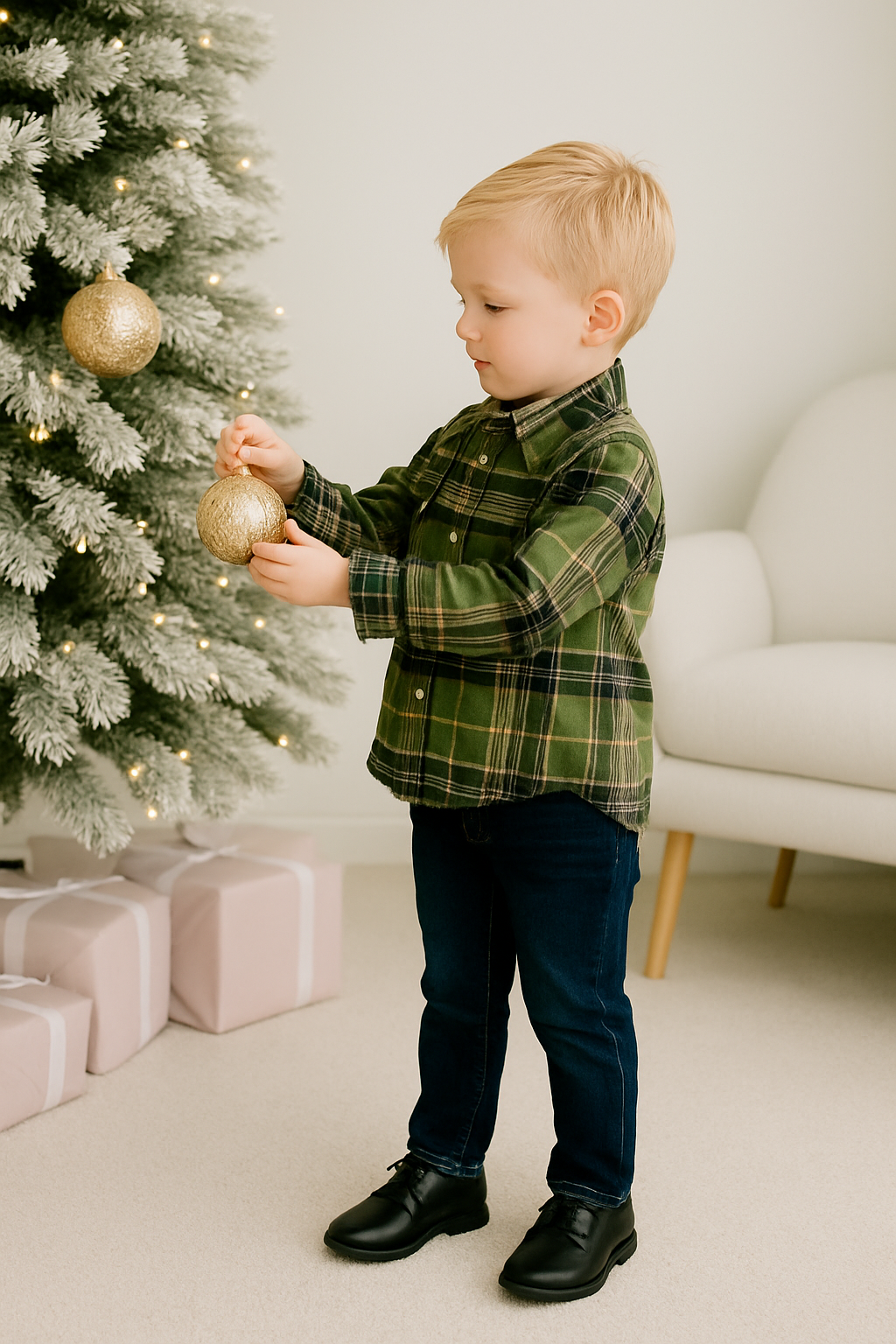 Green Plaid Button Up