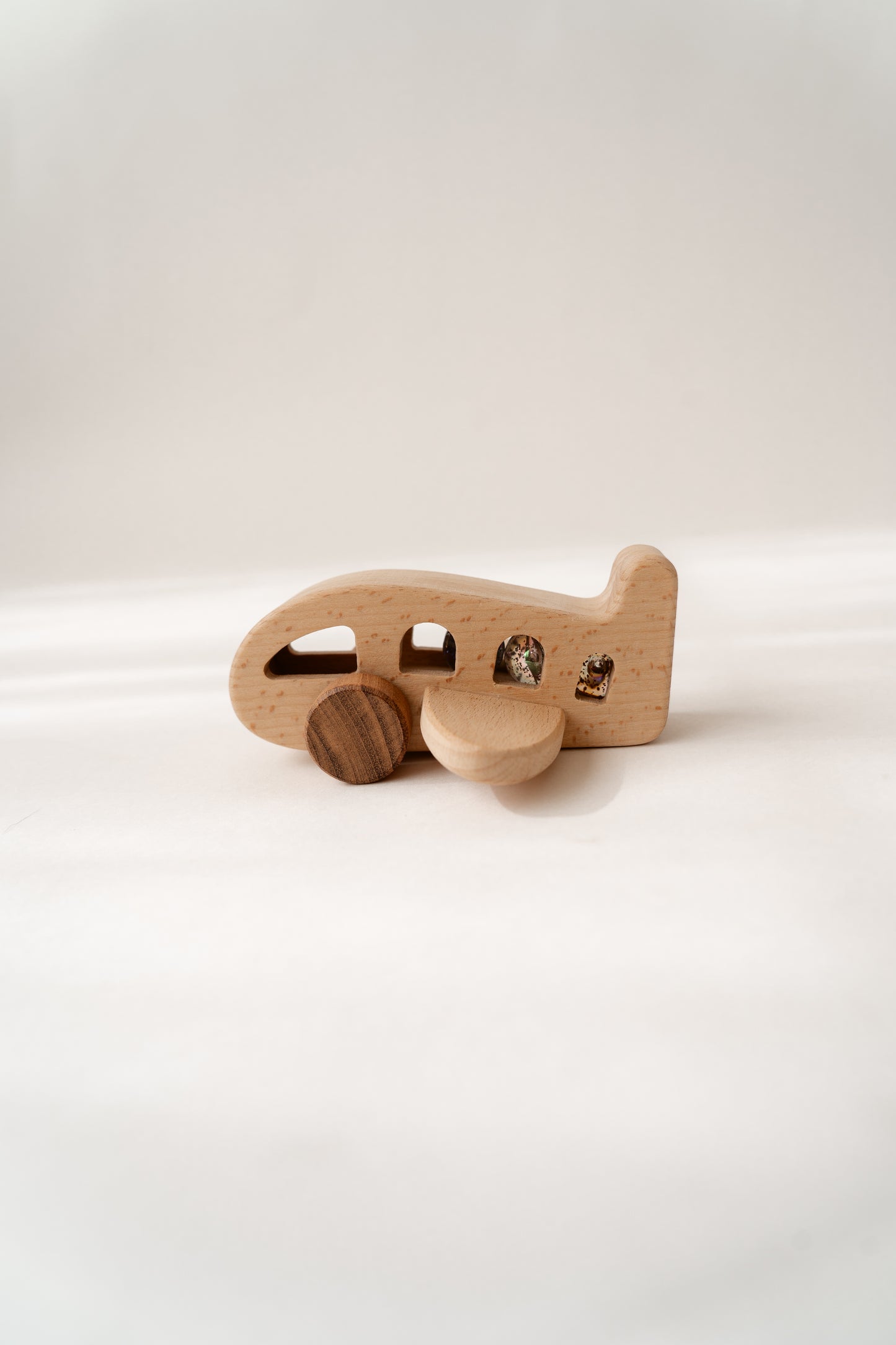 Mini natural wood airplane