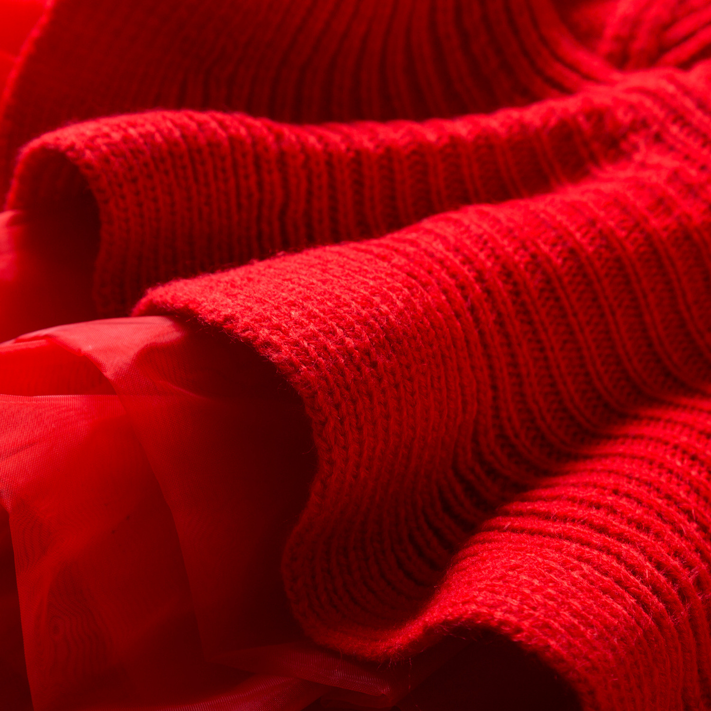 Red Knit Sweater & Tulle Dress
