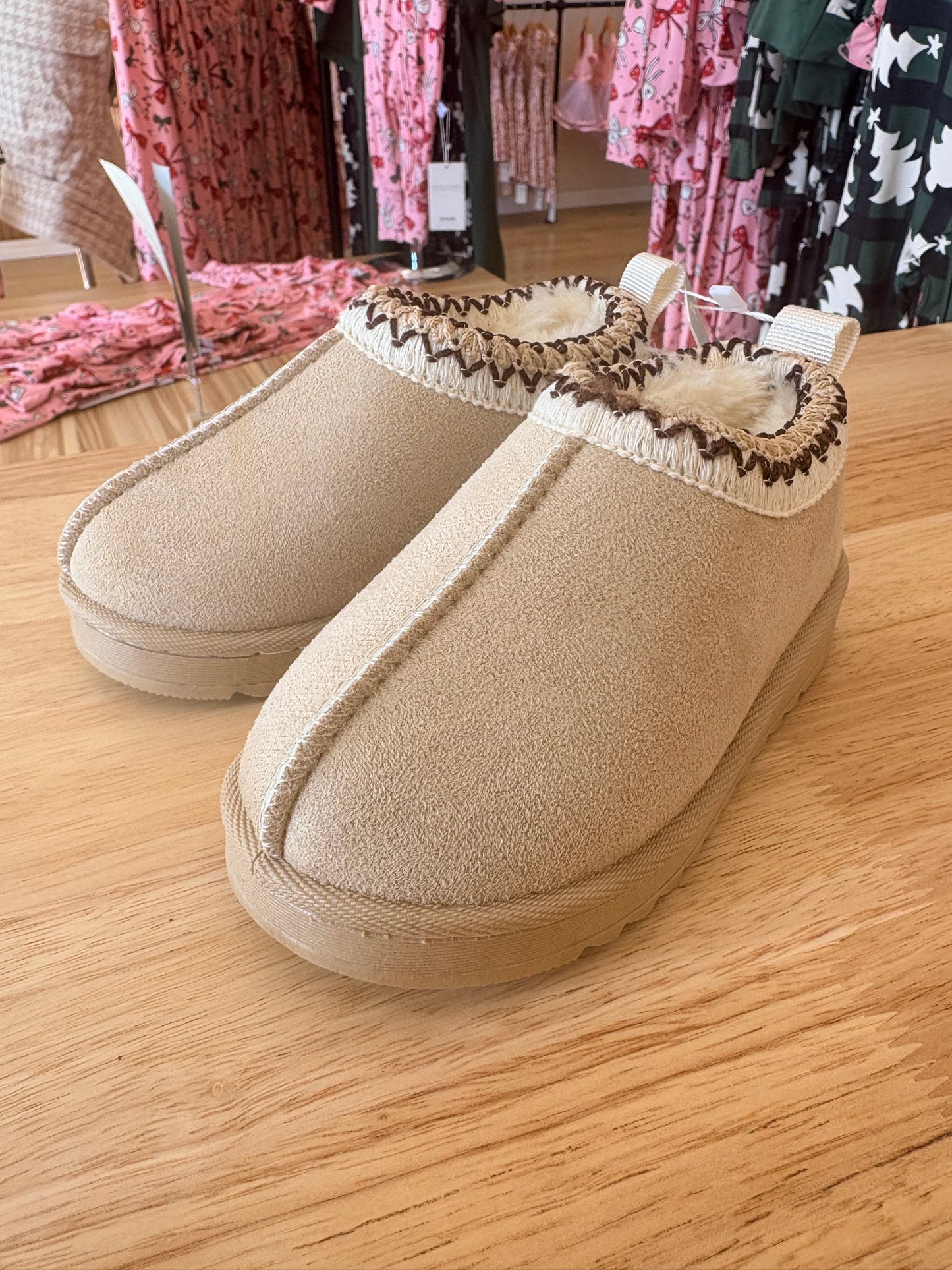 Plush Slipper Bootie - Bone