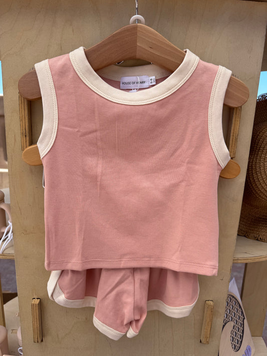 Blush & White Tank Set