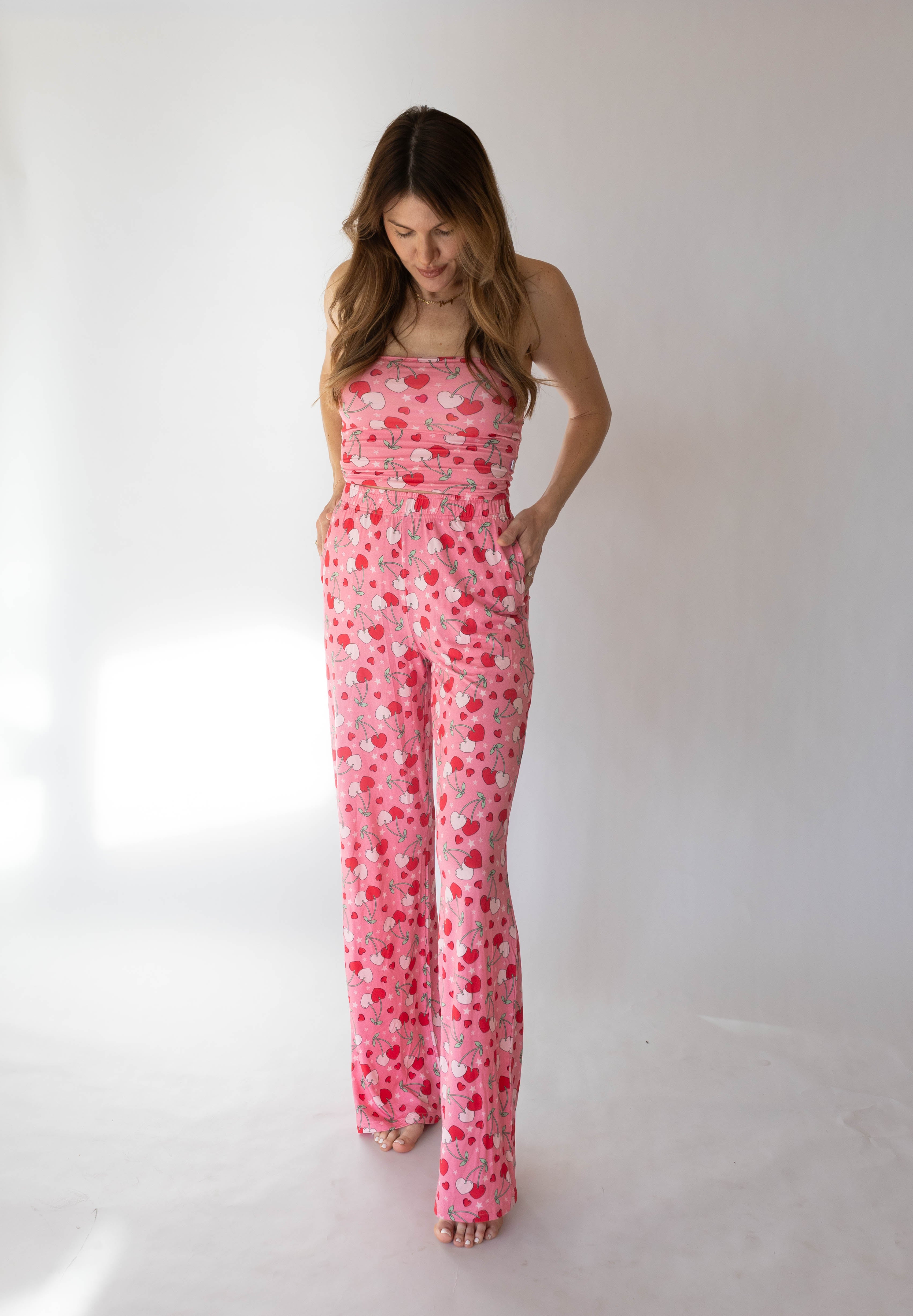 'Not like a Regular Mom' Women's Cherry Hearts Set