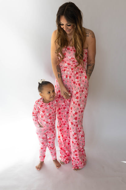 'Not like a Regular Mom' Women's Cherry Hearts Set