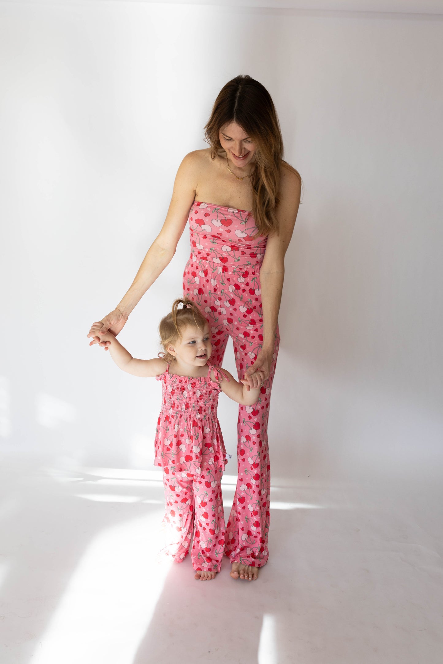 'Not like a Regular Mom' Women's Cherry Hearts Set