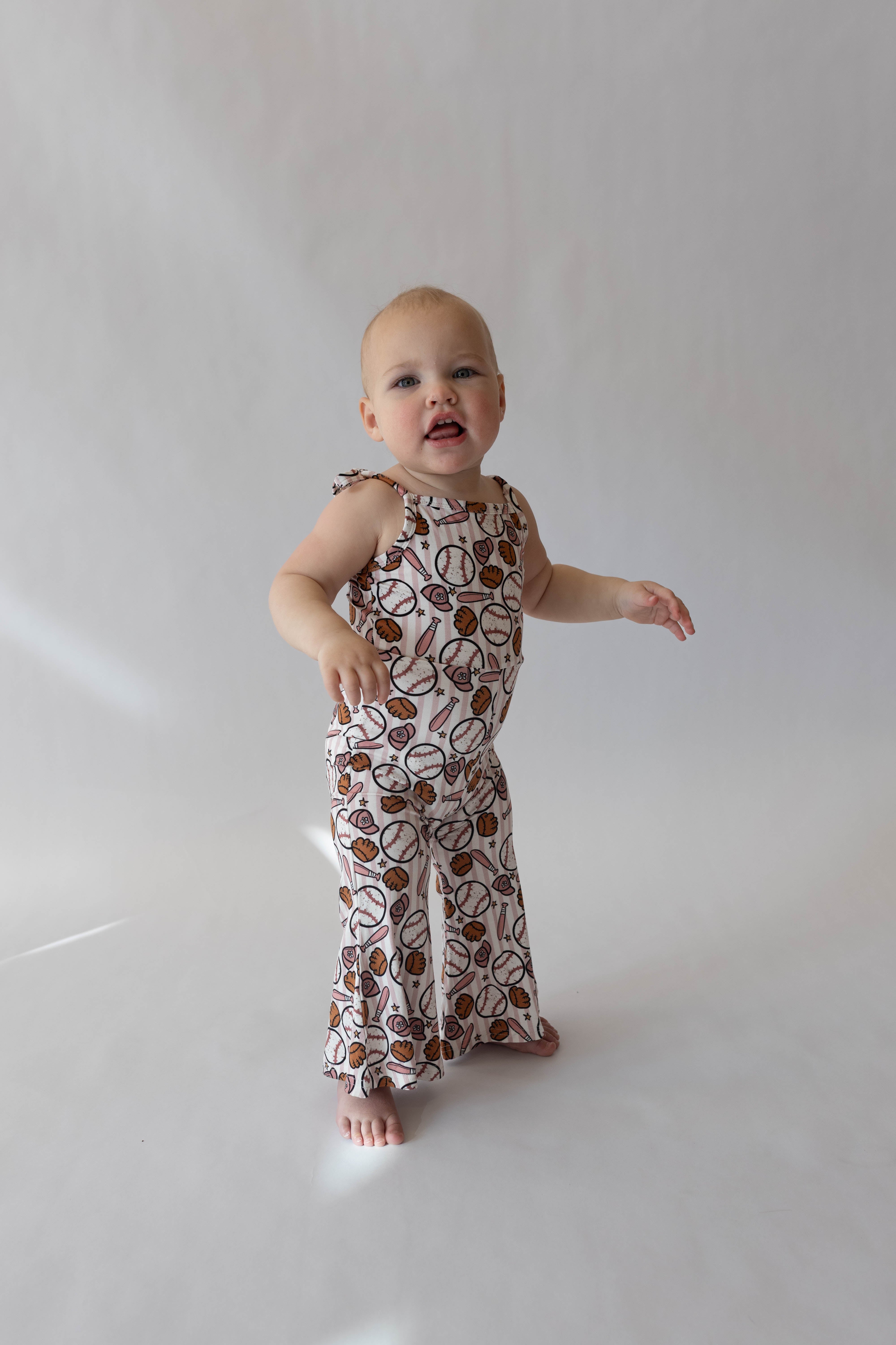 Pink Baseball Bell Romper – HouseofHenry.co