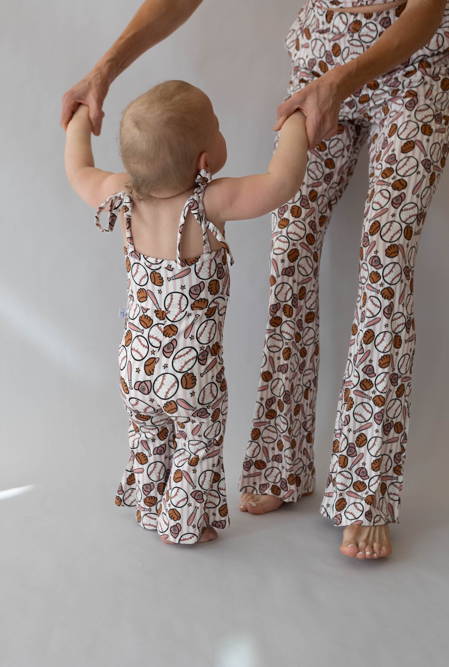 Pink Baseball Bell Romper