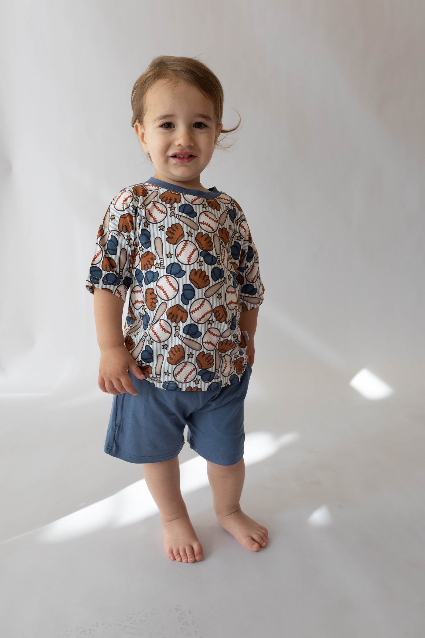 Blue Baseball Boy's Casual Set