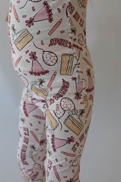 Pink Birthday 2 piece PJ's