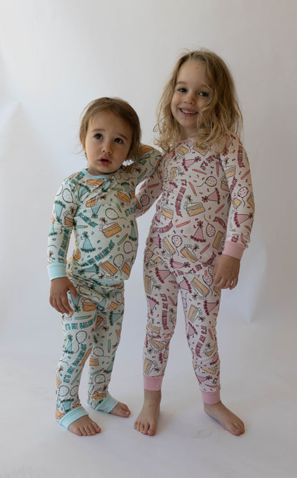 Pink Birthday 2 piece PJ's