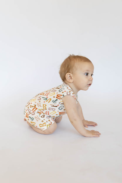 Alphabet Shorty Tank Romper