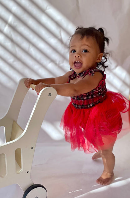 Plaid Tulle Dress Romper