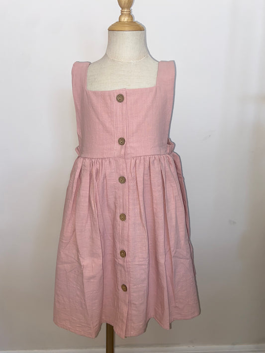 Pink Babydoll Button Dress
