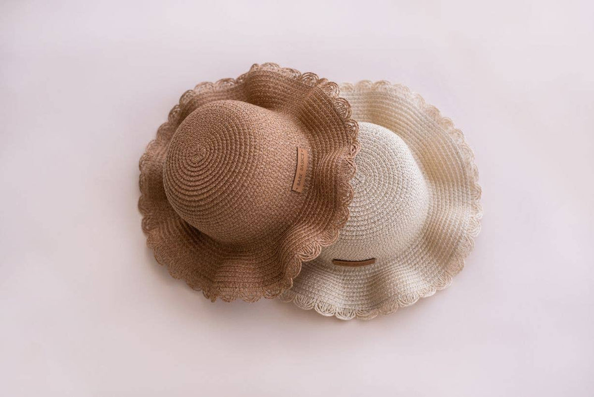 Straw Hat // Sun Hat // Baby Sun Hat // Beach Hat: Cream