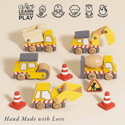 Wooden Construction Vehicle Toys
