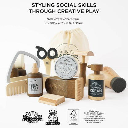 Wooden Barber Kit