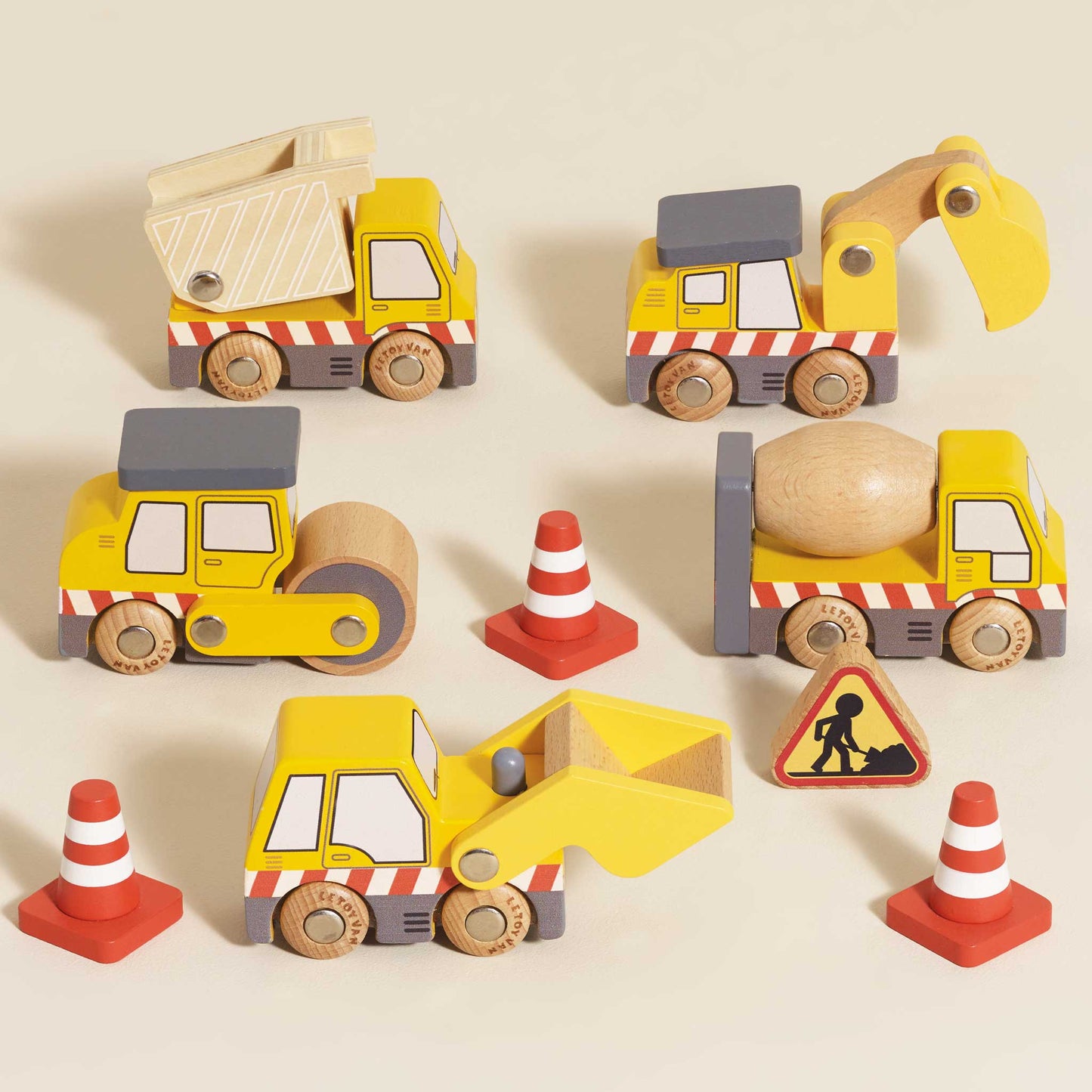 Wooden Construction Vehicle Toys