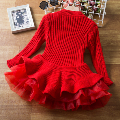 Red Knit Sweater & Tulle Dress
