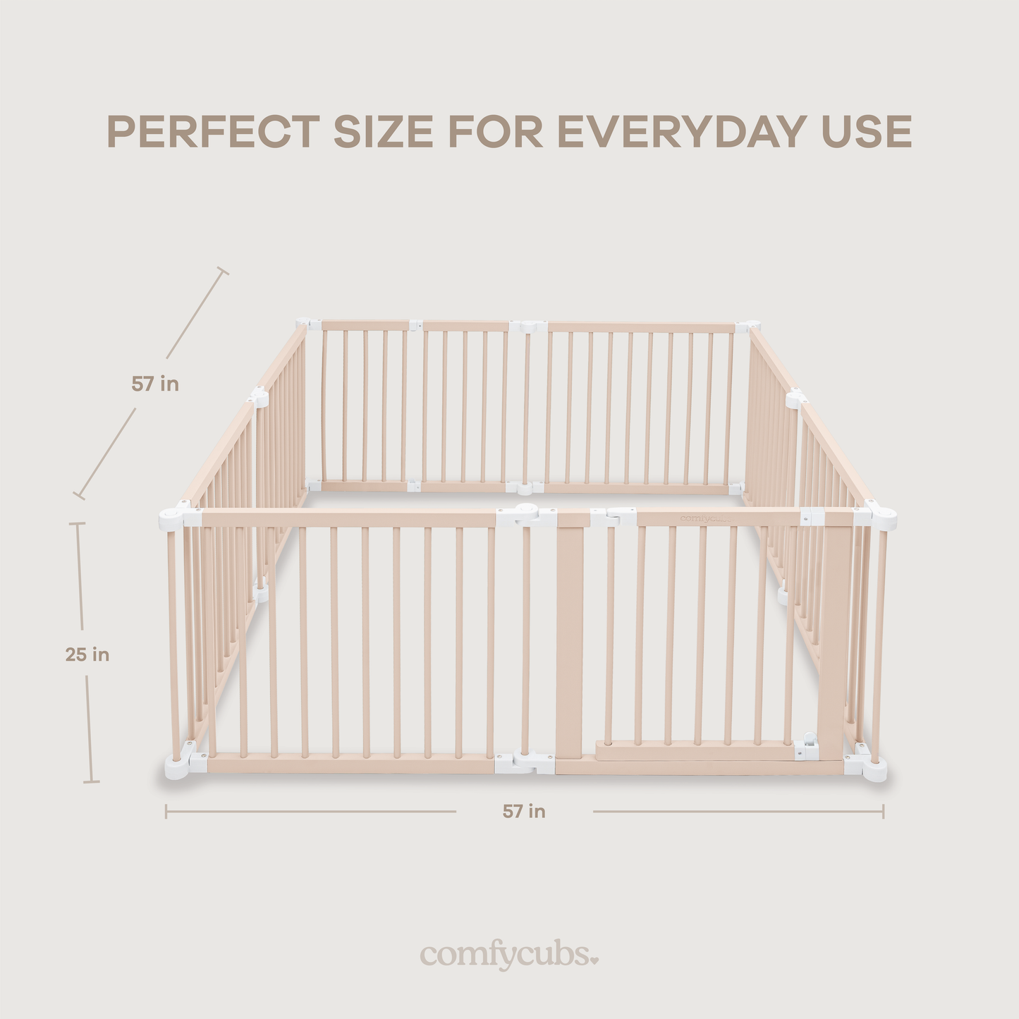 Comfy Cubs Baby Gate Playpen - Natural Pine Wooden Foldable Playpen