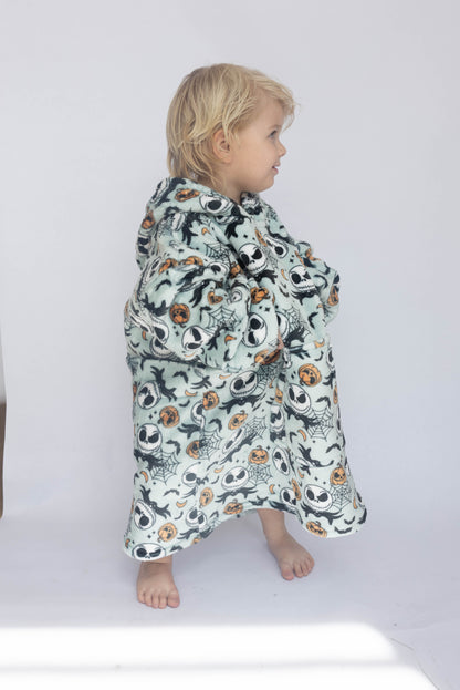 Jack Skellington Sherpa Lined Hoodie Blanket