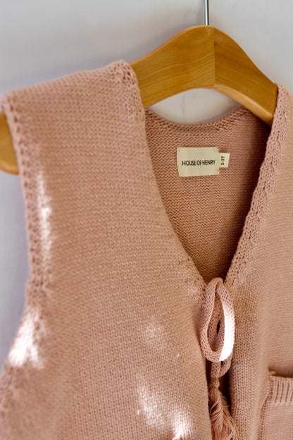 Knit Sweater Vest - Pink
