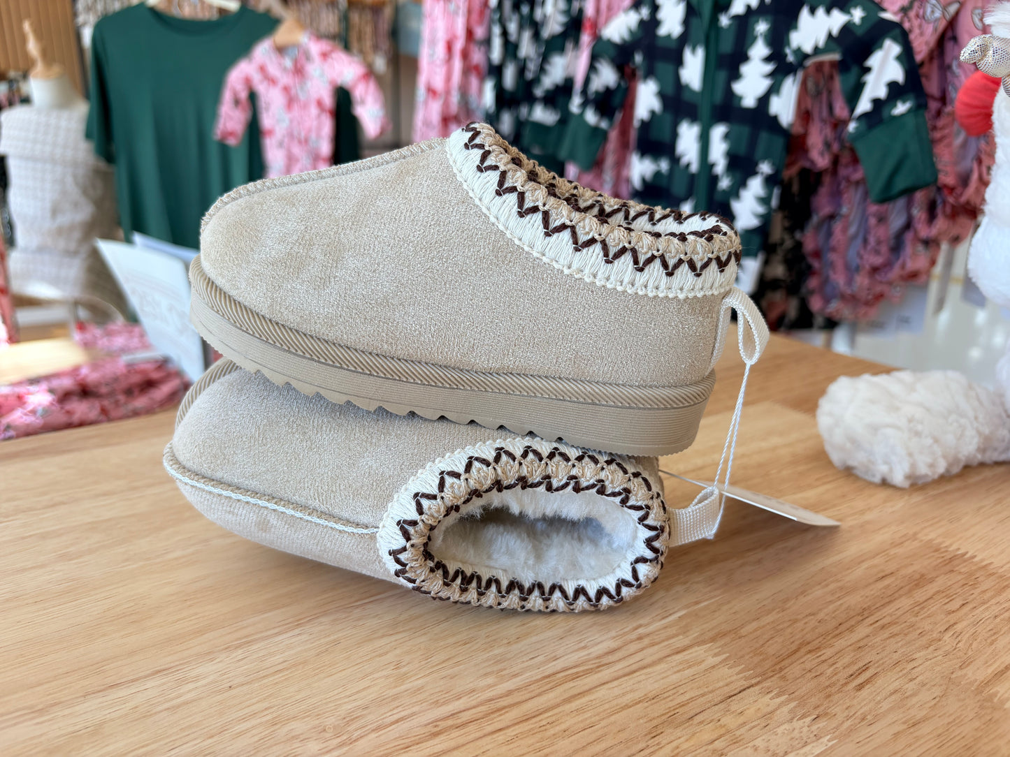 Plush Slipper Bootie - Bone