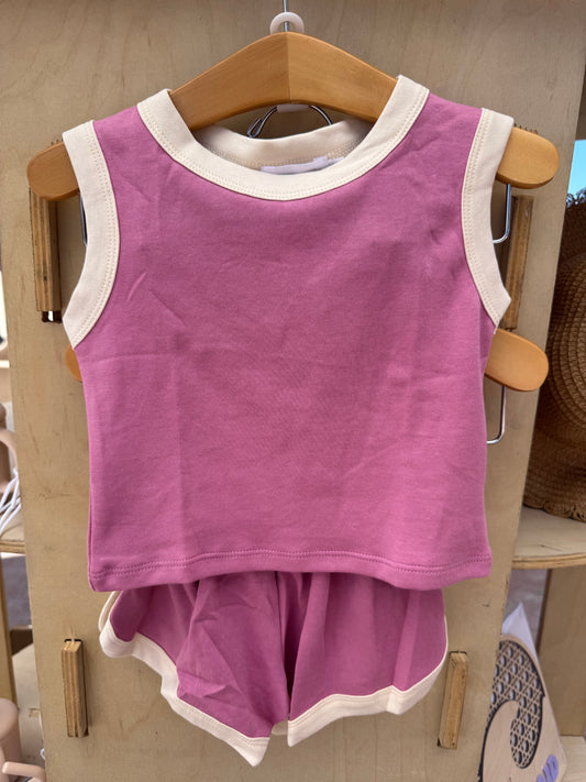 Fuschia & White Tank Set