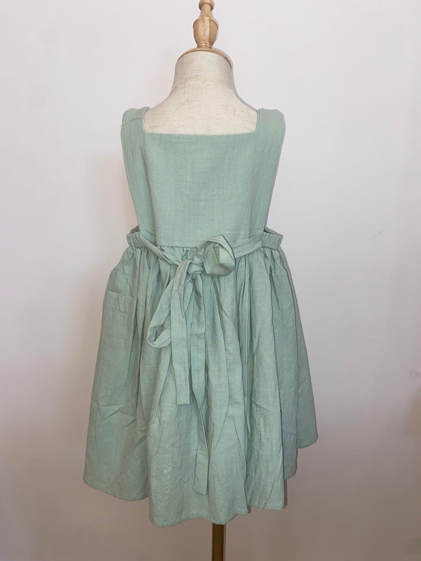 Green Babydoll Button Dress