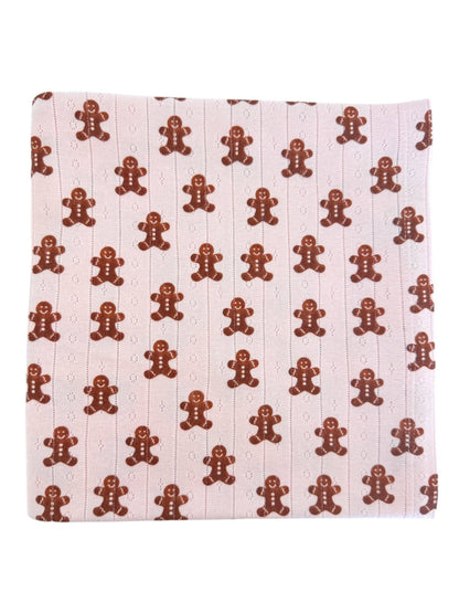 Organic Pointelle Blush Gingerbread Swaddle