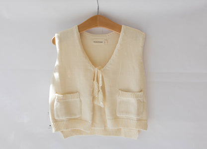 Knit Sweater Vest - White