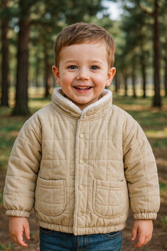 Cream Quilted Lined Jacket