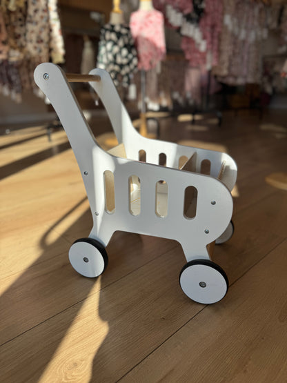 Wooden Shopping Cart - White