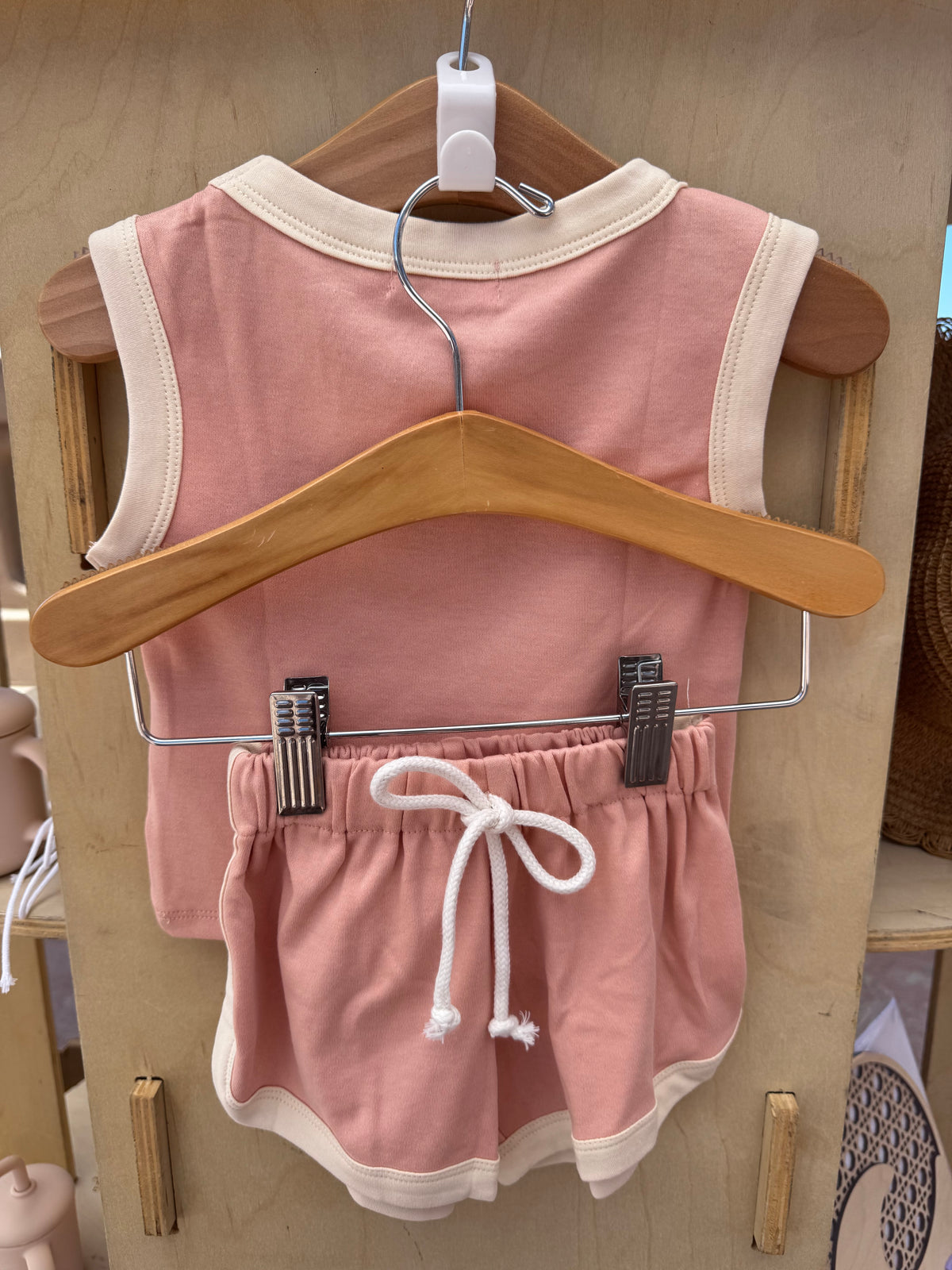 Blush & White Tank Set