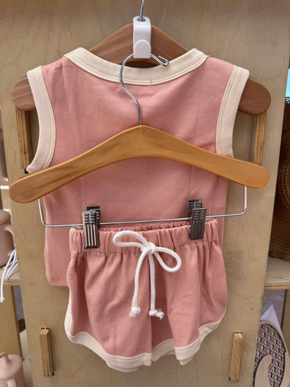 Blush & White Tank Set