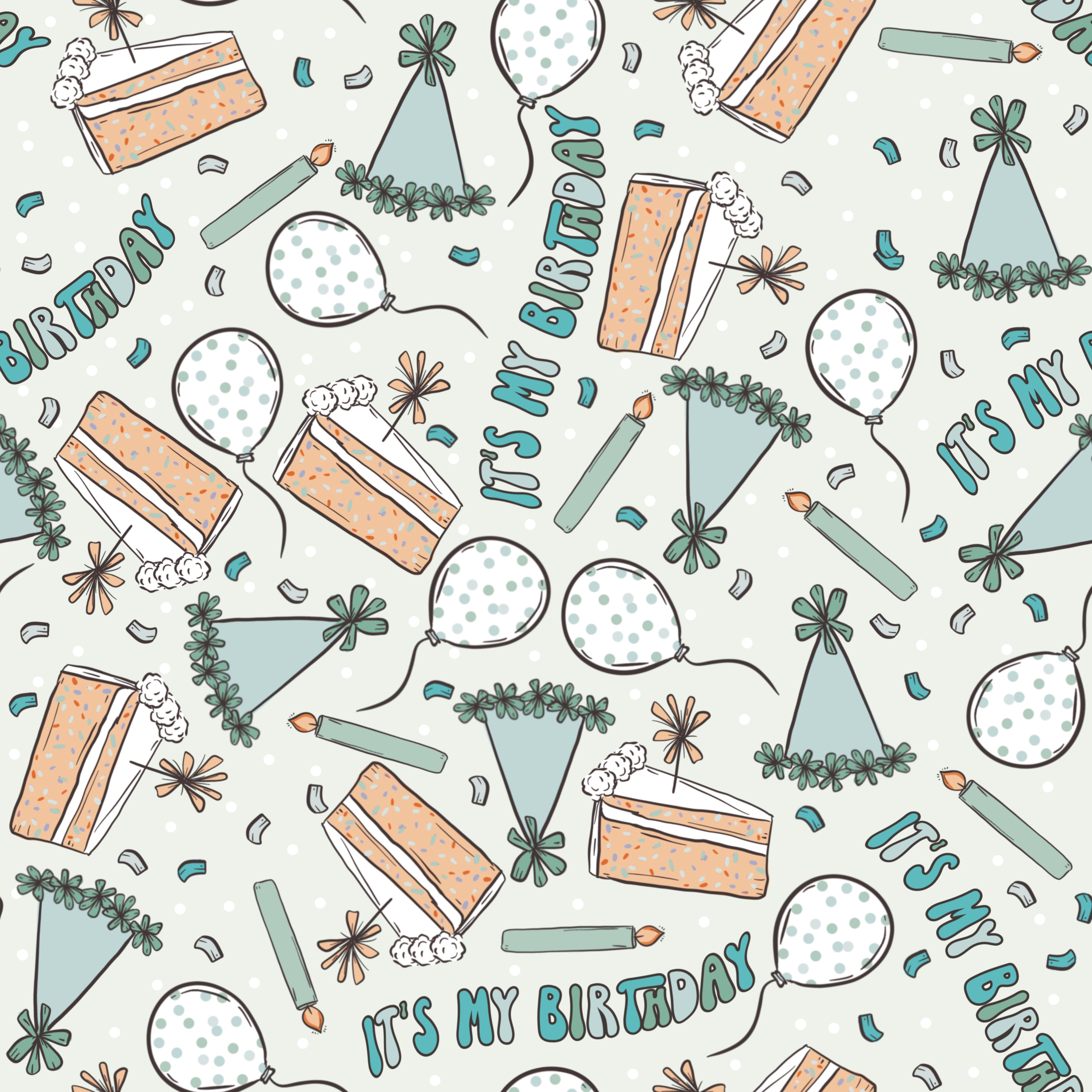 Print Swatch - Blue Birthday