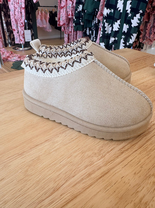 Plush Slipper Bootie - Bone