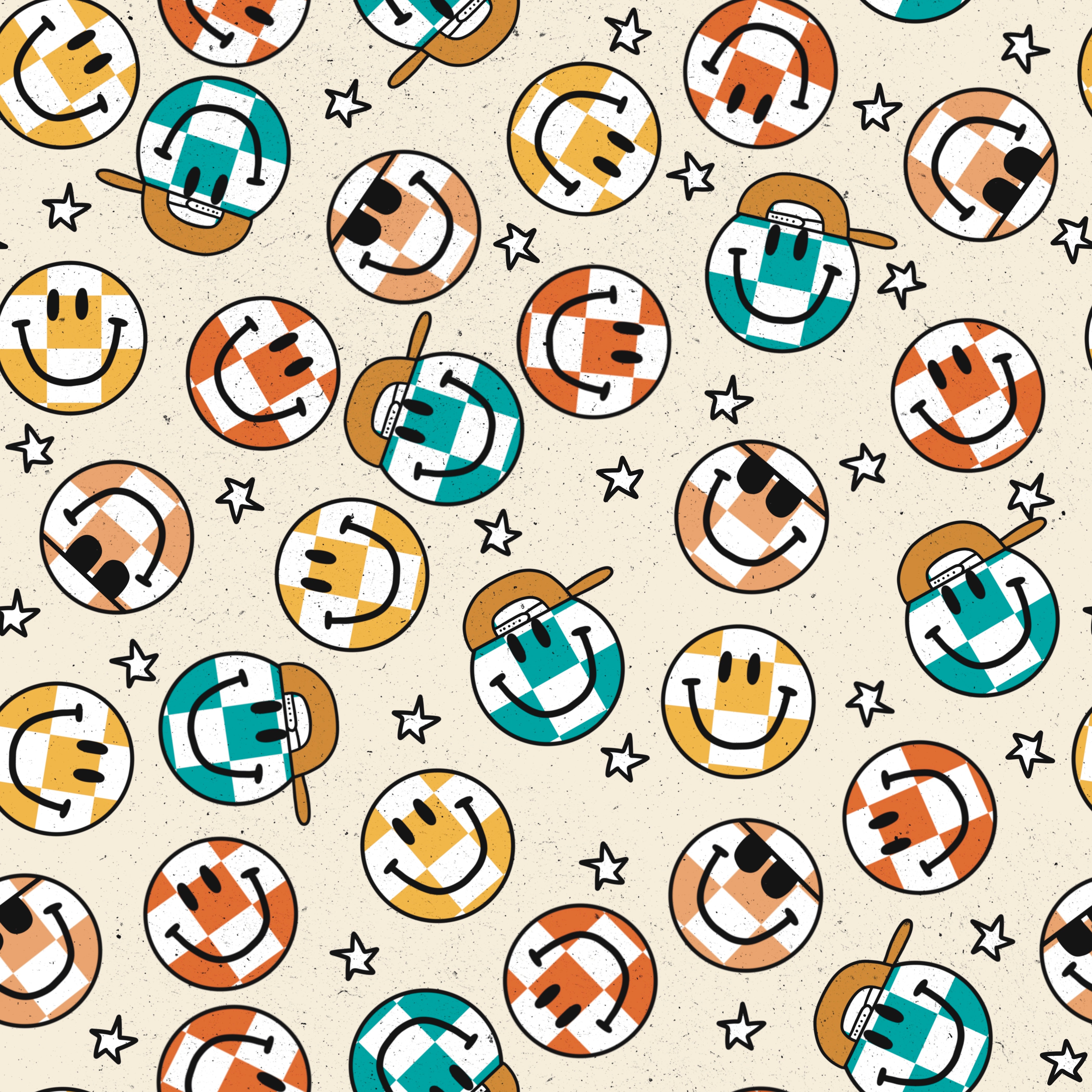 Print Swatch - Smiley Check