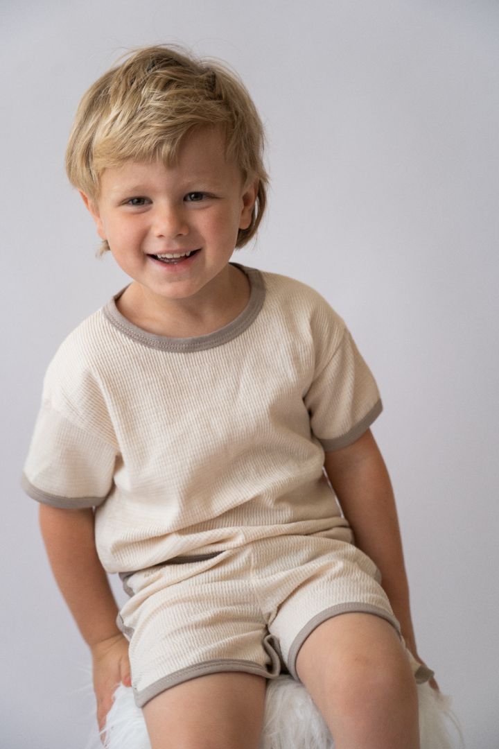 Waffle Knit Set - Cream