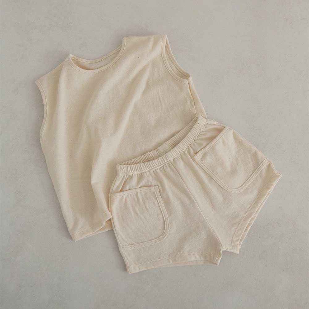 Cream 2 Piece Tank & Short Set